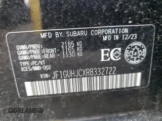 2024 Subaru Impreza RS with VIN JF1GUHJCXR8332722, listed as a Copart auction lot 80634864 with 30,968 mi miles and Clean Title. Bid and sale history available at carsss.com. Image 13.