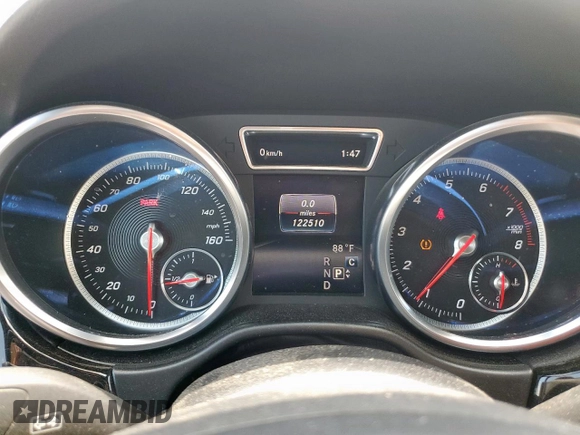 2017 Mercedes-Benz GLE 350 with VIN 4JGDA5JB1HA835912, listed as a Copart auction lot 58470755 with 122,510 mi miles and Salvage title. Bid and sale history available at DreamBid. Image 9.