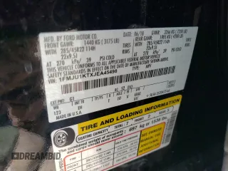 2018 Ford Expedition Limited with VIN 1FMJU1KTXJEA45498, listed as a Copart auction lot 56421775 with 125,008 mi miles and Salvage title. Bid and sale history available at DreamBid. Image 13.
