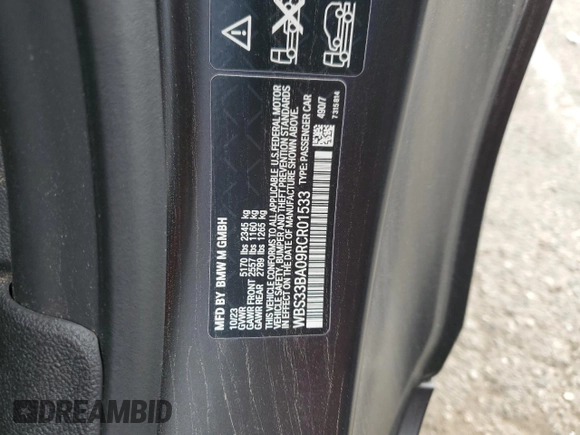 2024 BMW M4 Competition xDrive z VIN WBS33BA09RCR01533, wystawiony jako Copart lot #87263184 z przebiegiem 5 347 mil mil oraz Szkoda całkowita • Salvage title. Historia ofert i sprzedaży dostępna na DreamBid. Obrazek 13.