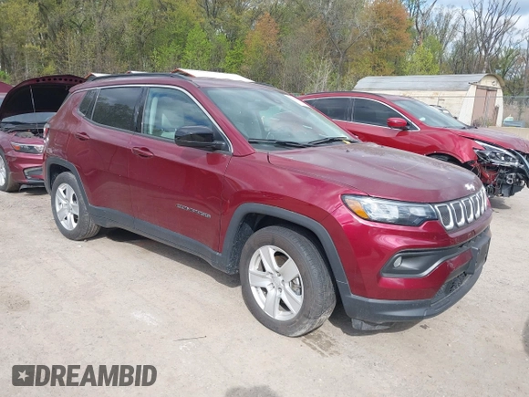 2022 Jeep Compass Latitude with VIN 3C4NJCBB2NT139933, listed as a IAAI auction lot 41886634 with 28,144 mi miles and . Bid and sale history available at DreamBid. Image 1.