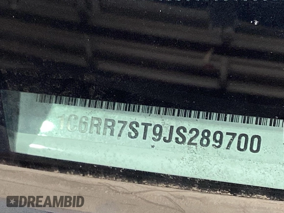 2018 Ram 1500 Tradesman with VIN 1C6RR7ST9JS289700, listed as a IAAI auction lot 42596535 with 174,527 mi miles and . Bid and sale history available at DreamBid. Image 39.