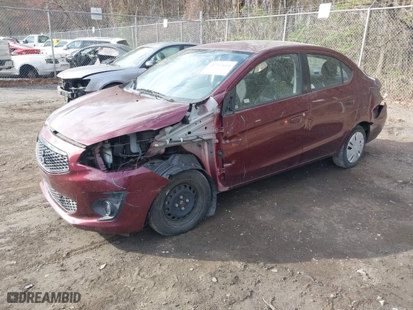 2020 Mitsubishi Mirage G4 ES with VIN ML32F3FJ9LHF09167, listed as a IAAI auction lot 41353614 with 45434 miles. Bid and sale history available at carsss.com. Image 18.