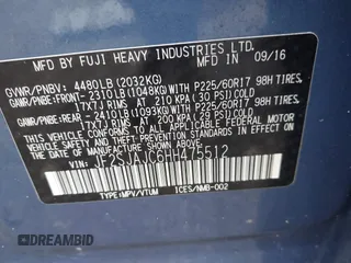 2017 Subaru Forester Limited with VIN JF2SJAJC6HH475512, listed as a IAAI auction lot 41837608 with 103,874 mi miles. Bid and sale history available at carsss.com. Image 9.