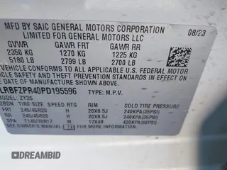 2023 Buick Envision Essence with VIN LRBFZPR40PD195596, listed as a IAAI auction lot 41613206 with 15,597 mi miles. Bid and sale history available at carsss.com. Image 9.