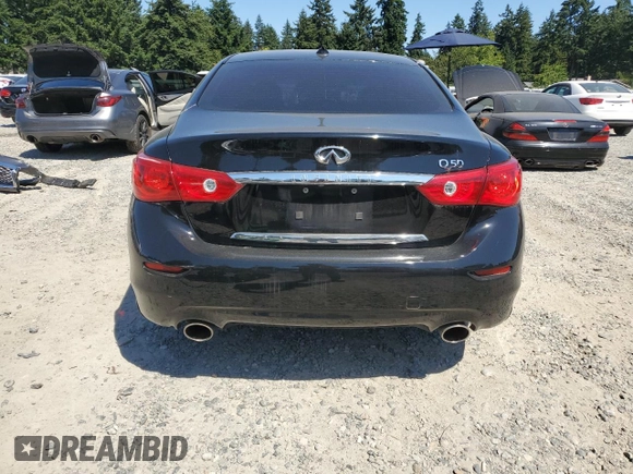 2014 Infiniti Q50 Premium with VIN JN1BV7AP7EM673904, listed as a Copart auction lot 63665865 with 88,544 mi miles and Clean title. Bid and sale history available at DreamBid. Image 6.