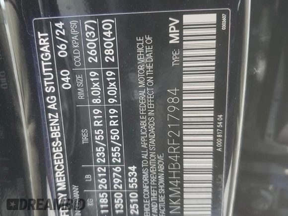 2024 Mercedes-Benz GLC with VIN W1NKM4HB4RF217984, listed as a Copart auction lot 46038145 with 6,782 mi miles and Salvage Title. Bid and sale history available at carsss.com. Image 15.