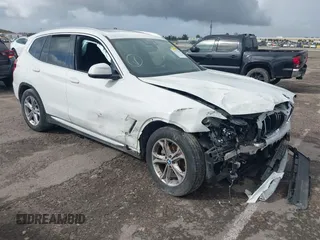 2020 BMW X3 sDrive30i with VIN 5UXTY3C01LLU71563, listed as a IAAI auction lot 41127189 with 1 mi miles. Bid and sale history available at carsss.com. Image 1.