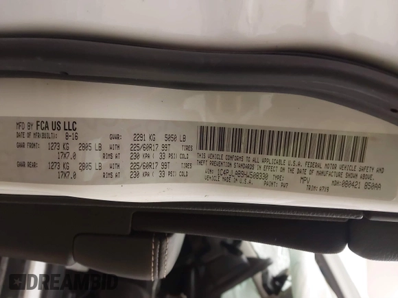 2017 Jeep Cherokee Altitude с VIN 1C4PJLAB9HW508330, выставлен на аукционе IAAI как лот 41396740 с пробегом 80 292 миль миль и . История ставок и продаж доступна на DreamBid. Изображение 9.