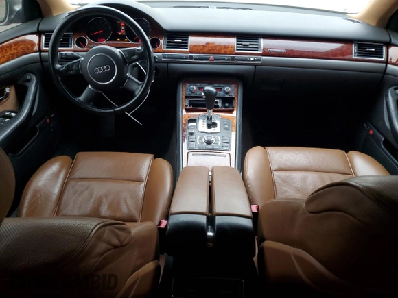 2004 Audi A8 L with VIN WAUML44E74N005627, listed as a Copart auction lot 84340834 with 139,575 mi miles and Clean Title. Bid and sale history available at carsss.com. Image 8.