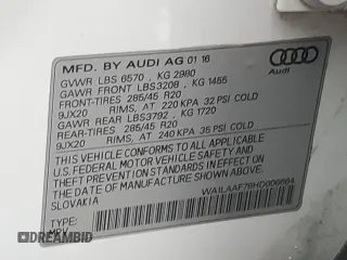 2017 Audi Q7 Premium Plus with VIN WA1LAAF78HD006664, listed as a Copart auction lot 55680185 with 116,227 mi miles and Salvage Title. Bid and sale history available at DreamBid. Image 13.