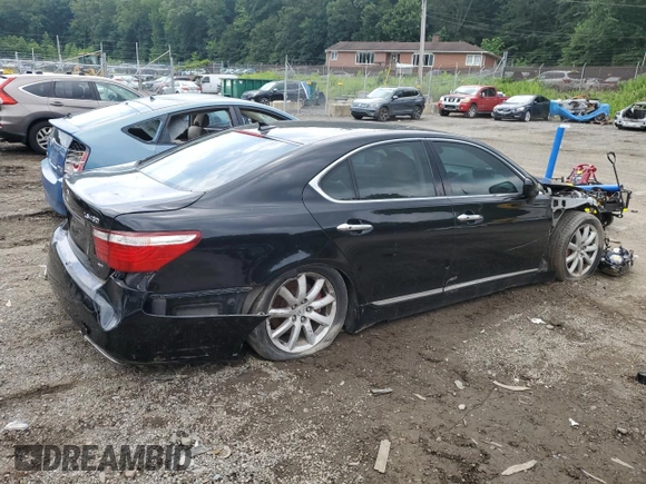 2009 Lexus LS 460 with VIN JTHCL46F795002365, listed as a Copart auction lot 64382465 with Not provided miles and Salvage title. Bid and sale history available at DreamBid. Image 3.
