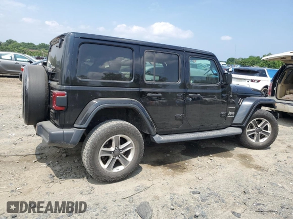 2019 Jeep Wrangler Unlimited Sahara with VIN 1C4HJXEN5KW523978, listed as a Copart auction lot 60188735 with 21,937 mi miles and Salvage title. Bid and sale history available at DreamBid. Image 3.
