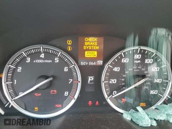 2016 Acura TLX V6 with VIN 19UUB2F30GA003687, listed as a Copart auction lot 50521615 with 64,199 mi miles and Salvage Title. Bid and sale history available at carsss.com. Image 9.