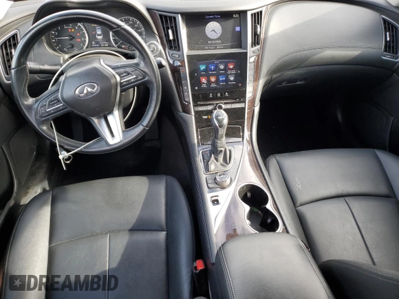 2019 Infiniti Q50 Luxe with VIN JN1EV7AR7KM557533, listed as a Copart auction lot 52172225 with 97,270 mi miles and Salvage title. Bid and sale history available at DreamBid. Image 8.