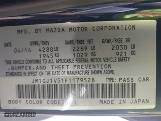 2015 Mazda Mazda6 i Touring with VIN JM1GJ1V51F1179528, listed as a IAAI auction lot 41754576 with 83,310 mi miles. Bid and sale history available at carsss.com. Image 9.
