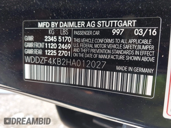 2017 Mercedes-Benz E 300 Luxury с VIN WDDZF4KB2HA012027, выставлен на аукционе IAAI как лот 42490873 с пробегом 95 361 миль миль и . История ставок и продаж доступна на DreamBid. Изображение 9.