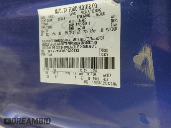 2006 Ford Ranger XL z VIN 1FTYR15E06PA09123, wystawiony jako Copart lot #47239135 z przebiegiem 115 086 mil mil oraz Szkoda całkowita • Salvage title. Historia ofert i sprzedaży dostępna na DreamBid. Obrazek 12.