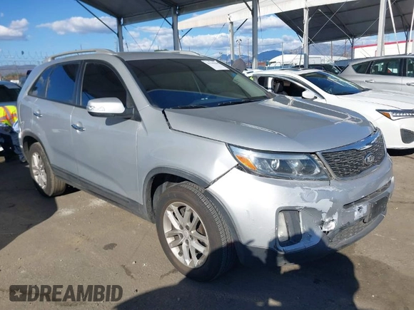 2014 Kia Sorento LX with VIN 5XYKT3A65EG434405, listed as a IAAI auction lot 41755440 with 154,019 mi miles. Bid and sale history available at carsss.com. Image 1.