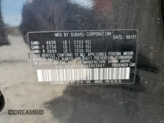 2022 Subaru Legacy Limited z VIN 4S3BWAN60N3002041, wystawiony jako Copart lot #53577755 z przebiegiem 67 919 mil mil oraz Szkoda całkowita • Salvage title. Historia ofert i sprzedaży dostępna na DreamBid. Obrazek 13.