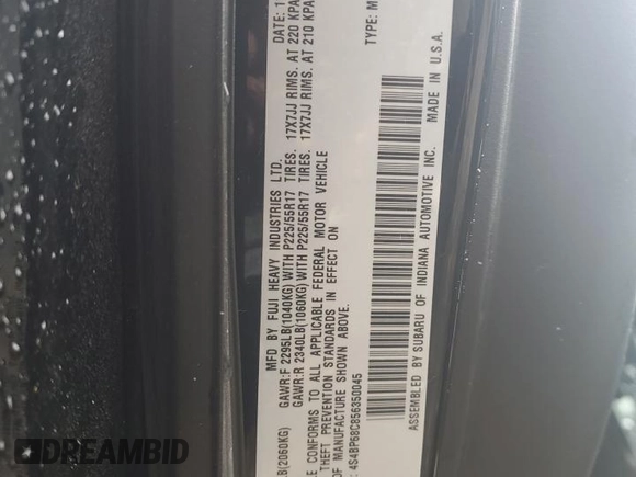 2005 Subaru Legacy Outback XT with VIN 4S4BP68C856350045, listed as a Copart auction lot 73015404 with 108,024 mi miles and Salvage title. Bid and sale history available at DreamBid. Image 13.