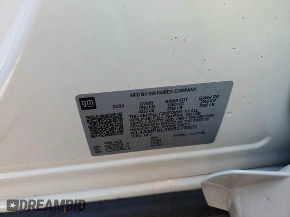 2024 Buick Encore GX Avenir with VIN KL4AMFSL2RB178801, listed as a Copart auction lot 74463524 with 1,852 mi miles and Non repairable. Bid and sale history available at DreamBid. Image 14.