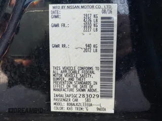 2016 Nissan Altima SV with VIN 1N4AL3AP1GC283029, listed as a IAAI auction lot 41715088 with 165,223 mi miles and . Bid and sale history available at DreamBid. Image 9.