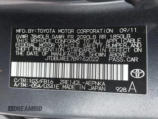 2011 Toyota Corolla L with VIN JTDBU4EE7B9162022, listed as a IAAI auction lot 42066643 with 124,384 mi miles. Bid and sale history available at carsss.com. Image 9.