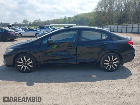 2015 Honda Civic Sedan EX-L with VIN 2HGFB2F93FH502464, listed as a IAAI auction lot 41956027 with 210,489 mi miles. Bid and sale history available at carsss.com. Image 14.