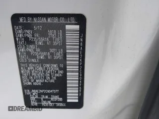 2012 Nissan Quest SL with VIN JN8AE2KP2C9047577, listed as a IAAI auction lot 42161933 with 116,930 mi miles and . Bid and sale history available at carsss.com. Image 9.