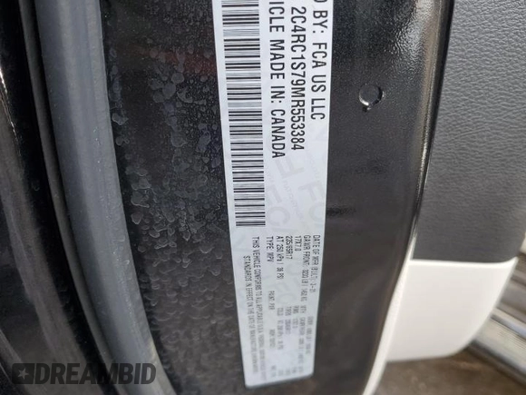 2021 Chrysler Pacifica Hybrid Limited с VIN 2C4RC1S79MR553384, выставлен на аукционе Copart как лот 43167425 с пробегом 49 367 миль миль и На запчасти • Non repairable. История ставок и продаж доступна на DreamBid. Изображение 14.
