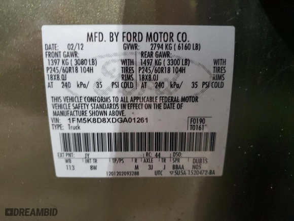 2013 Ford Explorer XLT with VIN 1FM5K8D8XDGA01261, listed as a Copart auction lot 52350425 with 150,354 mi miles and Clean Title. Bid and sale history available at carsss.com. Image 13.