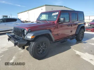 2021 Jeep Wrangler Unlimited 80th Anniversary with VIN 1C4HJXDN1MW814675, listed as a Copart auction lot 88599835 with 46,886 mi miles and Salvage Title. Bid and sale history available at DreamBid. Image 1.