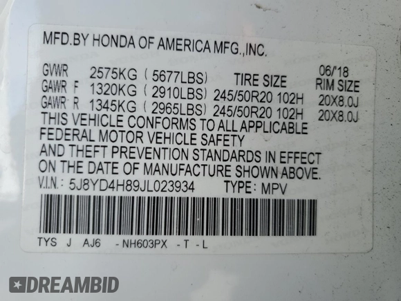 2018 Acura MDX Advance with VIN 5J8YD4H89JL023934, listed as a Copart auction lot 48210145 with 86,186 mi miles and Salvage Title. Bid and sale history available at carsss.com. Image 13.