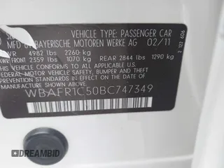 2011 BMW 5 Series 528i with VIN WBAFR1C50BC747349, listed as a IAAI auction lot 42021678 with 120,227 mi miles and . Bid and sale history available at carsss.com. Image 9.