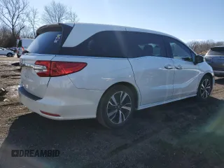 2019 Honda Odyssey Elite with VIN 5FNRL6H93KB072349, listed as a Copart auction lot 47369135 with 34,533 mi miles and Salvage Title. Bid and sale history available at DreamBid. Image 3.