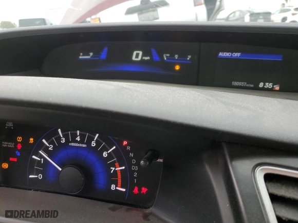 2013 Honda Civic Sdn LX with VIN 19XFB2F58DE290990, listed as a Copart auction lot 53482355 with 180,937 mi miles and Salvage Title. Bid and sale history available at carsss.com. Image 9.