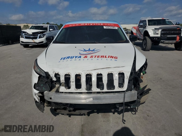 2015 Jeep Cherokee Sport with VIN 1C4PJLAB2FW517187, listed as a Copart auction lot 53252985 with 118,098 mi miles and Salvage Title. Bid and sale history available at carsss.com. Image 5.
