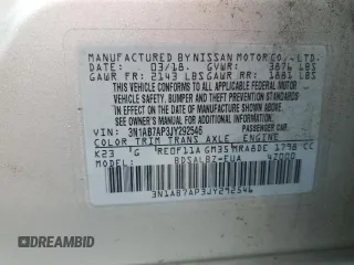 2018 Nissan Sentra S with VIN 3N1AB7AP3JY292546, listed as a Copart auction lot 54179745 with 148,285 mi miles and Salvage Title. Bid and sale history available at DreamBid. Image 13.