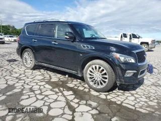 2017 Infiniti QX80 z VIN JN8AZ2NE9H9159198, wystawiony jako Copart lot #58572875 z przebiegiem 136 492 mil mil oraz Szkoda całkowita • Salvage title. Historia ofert i sprzedaży dostępna na DreamBid. Obrazek 4.