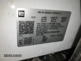 2023 Chevrolet Tahoe LT with VIN 1GNSCNKD1PR322334, listed as a Copart auction lot 51358425 with 37,853 mi miles and Clean title. Bid and sale history available at DreamBid. Image 14.