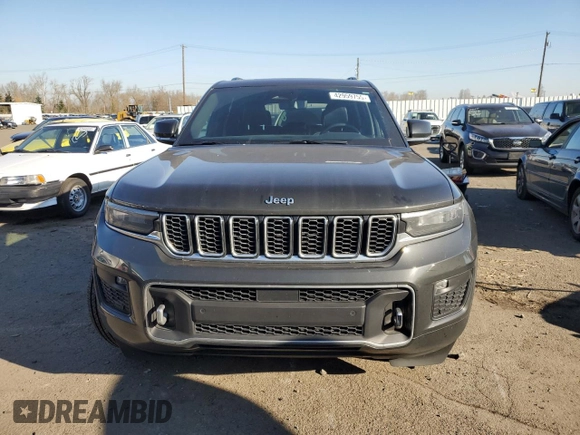 2023 Jeep Grand Cherokee Overland with VIN 1C4RJHDG4P8847576, listed as a Copart auction lot 42959755 with 21,464 mi miles and Salvage title. Bid and sale history available at DreamBid. Image 5.