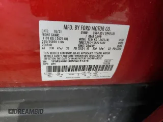2021 Ford Explorer XLT with VIN 1FMSK8DH9MGC51416, listed as a Copart auction lot 46912555 with 34,271 mi miles and Salvage Title. Bid and sale history available at DreamBid. Image 15.