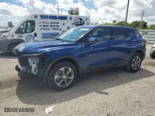 2023 Chevrolet Blazer LT with VIN 3GNKBCR48PS120522, listed as a Copart auction lot 72776514 with 7,377 mi miles and Salvage Title. Bid and sale history available at carsss.com. Image 1.