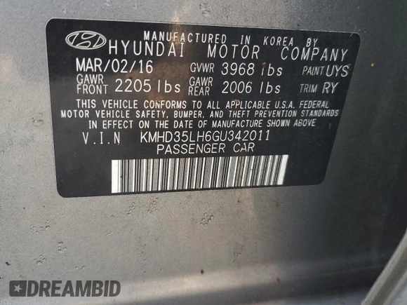2016 Hyundai Elantra GT with VIN KMHD35LH6GU342011, listed as a Copart auction lot 73826344 with 98,229 mi miles and Salvage Title. Bid and sale history available at carsss.com. Image 14.