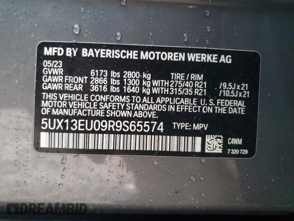 2024 BMW X5 sDrive40i z VIN 5UX13EU09R9S65574, wystawiony jako Copart lot #50068745 z przebiegiem 27 083 mil mil oraz Szkoda całkowita • Salvage title. Historia ofert i sprzedaży dostępna na DreamBid. Obrazek 13.