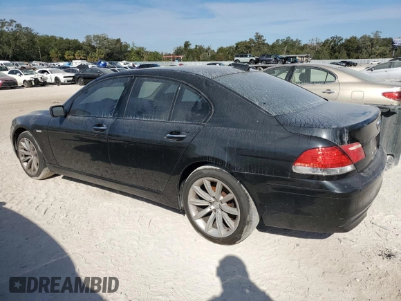 2007 BMW 7 Series 750i with VIN WBAHL83557DT09205, listed as a Copart auction lot 83580374 with 150,334 mi miles and Clean title. Bid and sale history available at DreamBid. Image 2.