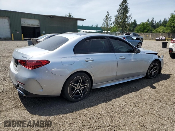 2022 Mercedes-Benz C 300 z VIN W1KAF4HB3NR047063, wystawiony jako Copart lot #57001265 z przebiegiem Nie podano mil oraz Szkoda całkowita • Salvage title. Historia ofert i sprzedaży dostępna na DreamBid. Obrazek 3.
