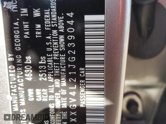 2018 Kia Optima SX with VIN 5XXGV4L21JG239044, listed as a Copart auction lot 50591675 with 183,071 mi miles and Salvage title. Bid and sale history available at DreamBid. Image 12.