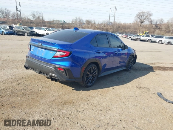 2023 Subaru WRX Premium with VIN JF1VBAF61P9807804, listed as a IAAI auction lot 41779195 with 24,989 mi miles. Bid and sale history available at carsss.com. Image 4.